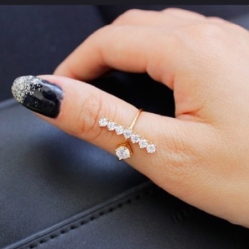 Crystal Bar Plated Ring